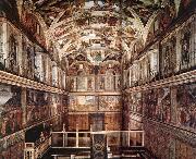 Michelangelo Buonarroti Interior of the Sistine Chapel oil